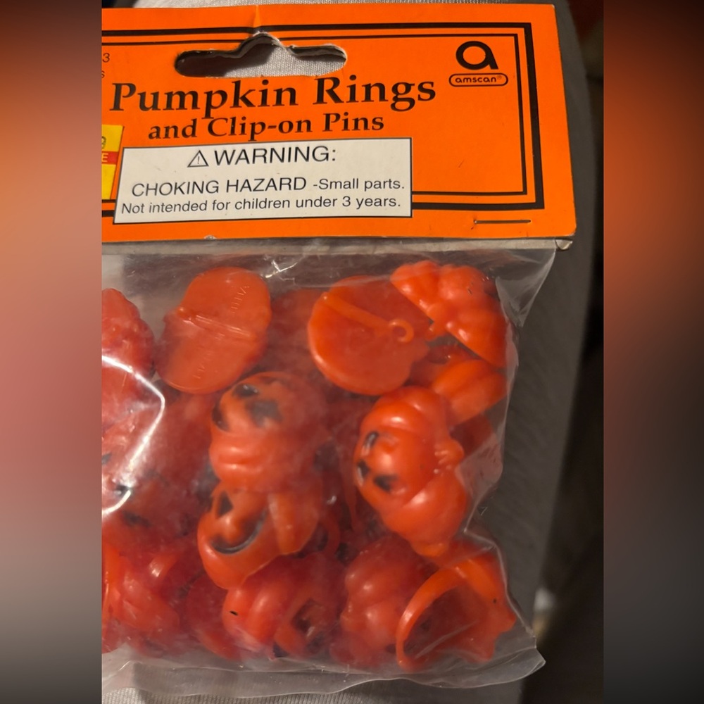 Amscan Orange Pumpkin Rings and Pins